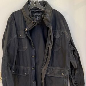 Kuhl Kollusion Jacket Carbon Gray Field Wax Coated Outdoor‎ Hooded Men’s L EUC